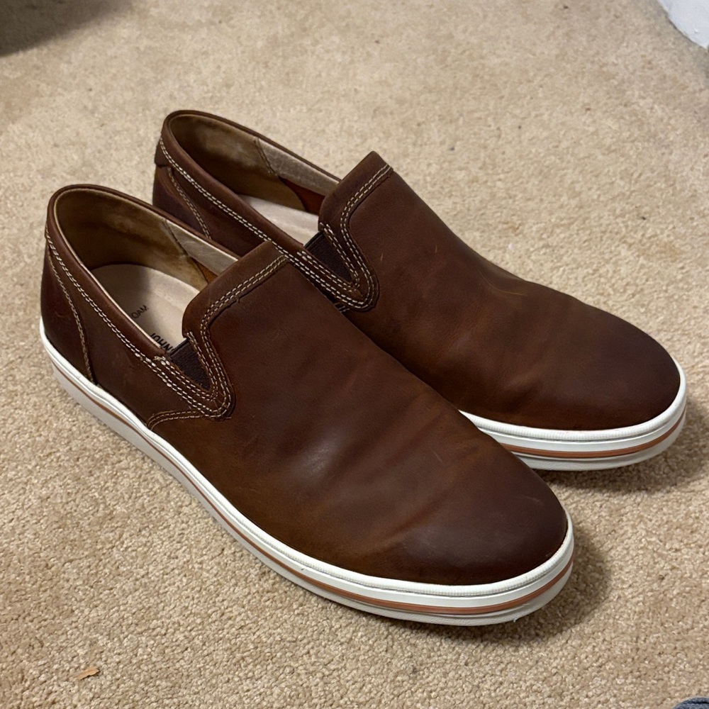 Johnston & Murphy Dark Brown Leather Slip-Ons